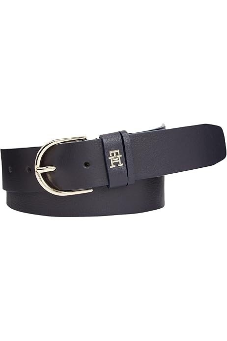 Tommy Hilfiger Damen Gürtel Casual Mono 3,0 cm Ledergürtel, Blau 