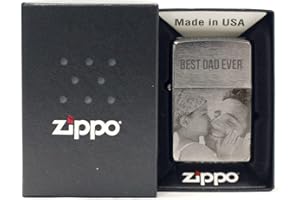 Zippo Amikado - Briquet chromé gravé avec Photo - idée Cadeau Fête des Pères