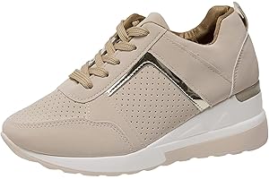 GSHEOCM Baskets compensées pour femme - Chaussures de sport - Chaussures de marche - Chaussures de loisirs élégantes - Chaussures d'été - Chaussures de fitness respirantes et légères - Chaussures de football