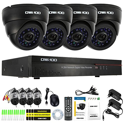 OWSOO 8CH Kanal Voll 960H/D1 800TVL CCTV Überwachung DVR Security System HDMI P2P Cloud Network Digital Video Recorder + 4 * Indoor Infrarot-Dome-Kamera + 4 * 60ft Kabel - 7