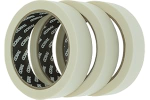 Coral 71300 Essentials Masking Tape for Paint Craft Trade and DIY 1 inch 25M roll 3 Piece Pack Set