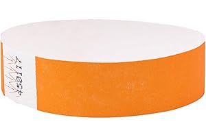 Cintapunto - 1000 Pezzi - Braccialetti Tyvek 1000, Braccialetti Carta, Braccialetti Monouso, Tyvek Braccialetti, Braccialetti di Carta, Braccialetti in Carta (Neon Arancione)