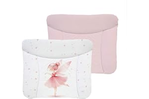 Ceba Baby® Matelas à Langer Bebe souple 72x75 cm - Matelas à langer epais lavable - pour garçons et filles - Certifié Öko-Tex - Imperméable - Fée rose 75x72 cm