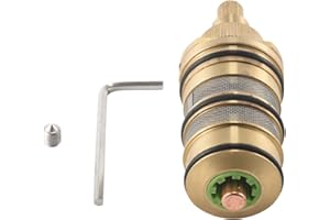 Ocnvlia Cartouche Thermostatique et PoignéE en Laiton pour le pour Mitigeur MéLangeur Barre de Douche MéLangeur Douche Cartouche MéLangeur, Or