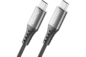 deleyCON 1,5m Kabel USB-C PD 3.0 PPS (60 W Szybkie ładowanie) - Przewód USB-C do USB-C do iPhone 17 16 15 Pro Max Air, Galaxy S25 S24 S23, Pixel, iPad Pro, MacBook Air, AirPods, Tablet, Switch, PS5
