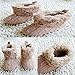 Etosell Newborn Crochet/Knit Fleece Boots Toddler Girl Wool Snow Crib Shoes Booties (S/0-6 Months, Khaki)