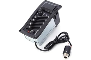 EUJGOOV Pickup per Chitarra Acustica con Sistema Piezo 4 Bande EQ Preamplificatore Elettrico per Registrazione Live Performance e Prove