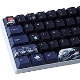 Sunzit PBT Keycaps, 100 Keys Coral Sea Keycaps Cherry Profile Dye-Sublimation Keycaps for ISO/ANSI Layout 61/64/68/87 Gateron