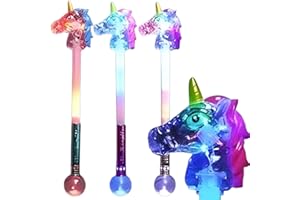 SDMAX Unicorn Wand Toy With LED Light, Radiant And Whimsical Design, Indoor And Outdoor Delight, Multicolour, Radiant Glow, Vibrant Colour, Lightweight, Best Gift For Kids (2PCS)