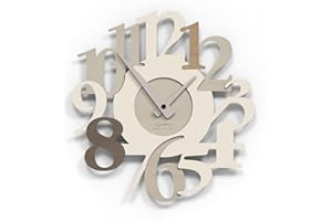 Giallobus - Orologio Bilay - Carved - Legno Mdf - Premium 45x45cm - 13 - Nutty - Artigianale Made in Italy - Silenzioso - Idea regalo - Moderni doppio livello