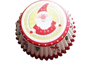 INCEPTION PRO INFINITE Pirottini Carta Muffin 100 Pezzi Formine Cupcake Natale Decorazioni Natalizie Ø 7 cm Alto 3 cm Idee Regalo Originali Dolci Forno