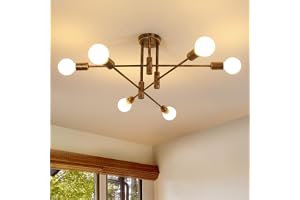 Comely Sputnik industriell ljuskrona 6 lampor E27 vintage metalltaklampa justerbar vinkel brons hängande lampa för vardagsrum