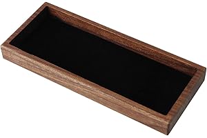 AUFODARA Bandeja de Papeleria Caja de Almacenamiento de papelería de Madera Maciza Cajas de Madera para Lápices Accesorios de Escritorio y Productos de Almacenamiento (Brown/Walnut Wood)