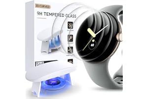 Flokinice 3-pak do Google Pixel Watch 2/ Pixel Watch ochraniacz ekranu, szkło hartowane 9H, wodoodporne, bez pęcherzyków powietrza, odporne na zarysowania, nieskończona osłona HD do zegarka Google
