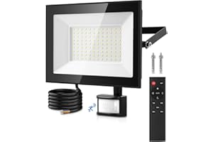 Lightasea Faretto LED da Esterno con Sensore di Movimento, 100W Faretto LED da Esterno Sensore con Telecomando, 10000LM 6500K Farettos LEDs con Sensore Impermeabili IP66 per Giardino,Cortile,Garage