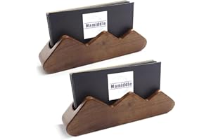 MAMIDDLE Visitenkartenhalter aus Holz für Schreibtisch Visitenkartenständer für Büro Business Geschenk (Berggipfel - 2 PACK)