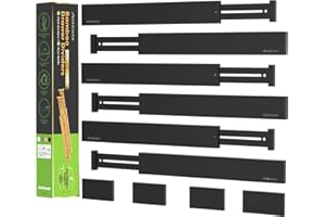 ANTOWIN 10 Pcs Schubladentrenner Verstellbar Bambus, Schubladen organizer, gefedert, Küche, Kommode, Badezimmer, Schlafzimmer, Babyschublade, Schreibtisch Ordnungssystem(Schwarz)