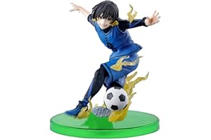 Epitome Blue Lock Figurine d'anime Seishiro Nagi/Reo Mikage/Isagi Yoichi/Bachira Meguru - Position de coup de pied en PVC - Statue d'ornement - Collection de bureau - Cadeau pour les fans (Bachira