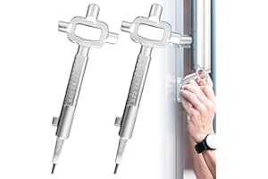 Leikurvo 2 sztuki uniwersalnych kluczy budowlanych, ze stopu cynku, klucz architekta z miarką cylindryczną, klucz do szafy sterowniczej, otwieracz do butelek, srebrny