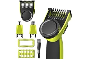 COMBLU 5 regulowanych grzebieni ochronnych do Philips OneBlade, wymienne głowice do włosów w nosie, 14 regulowanych długości, grzebienie pasujące do jednego ostrza trymera, rozmiar od 0,4 do 10 mm