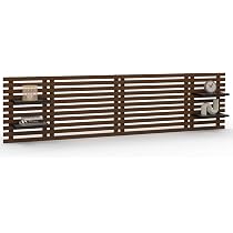 Tête De Lit Suspendue AVA 240 Cm - Style Bois Vieilli & Étagères Noires - Design Moderne Et Gain De Place