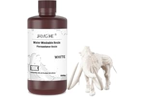 Resina per stampante 3D, JAMG HE 10K Water Washable Resin per LCD DLP SLA 405 nm Stampante UV Curing Photopolimero Rapid High Precision Low Odor Standard Resin (bianco)