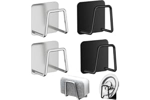 Gudemoore 4PCS Soporte Estropajo Fregadero,Porta Estropajos Fregadero,Soporte Esponja Fregadero Cocina,Soporte de Esponja de Acero Inoxidable para Almacenamiento en Cocina y Baño