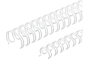 LEO's - Premium Metall Binderücken A4 - Drahtringe Ø= 9,5mm weiß, 3/8"Teilung 3:1-34 Schlaufen Metallbinderücken - Drahtkämme/Bindekämme vom Fachhandel - Drahtkammbinderücken für DIN A4 100 St.