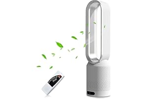 SHAVINGFUN Turmventilatoren,flügelloser 20-Zoll-Turmventilator mit Fernbedienung und Timer-Funktion,9 Geschwindigkeiten,80°-Schwingung,superleise,leicht zu reinigen,für Schlafzimmer,Küche,Bür