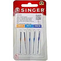 Aghi Per Macchina Da Cucire Singer - 5 Pezzi Taglia 90 Per Tessuti Diversi