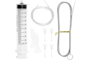 TAIXING 9 Stück Kühlschrank Reinigungsset, Kühlschrank Abflussloch Reinigungsset, Wiederverwendbar Kühlschrank Reiniger Spritze mit 1 m Schlauch für Entblocken Abflusslöchern Kühlschränke