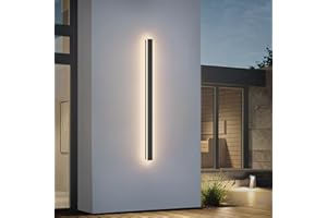 K-Bright Aplique de Pared Exterior/Interior 30W 100CM Lámpara de Pared IP65 Impermeable Blanco Cálido 3000K Luz de Pared Larga para Escaleras Pasillos Balcón Patio Jardín Balcón