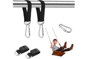 Foydream Sangle De Suspension 30cm - Portée 200kg, Double Anneau en D - Renfort en Nylon avec écrou 52G * 2 + Crochet Galvanisé 8x80 - pour Balançoires en Bord De Mer, Anneaux De Levage, Camping,Etc