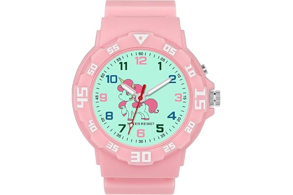 TENOCK Montre Enfant avec Veilleuse Licorne Montres Filles Montre Analogique Enfants GarçOns Filles Montre éTanche 30M pour 4-12 Ans Heure Facile à Lire Ou Cadeaux Enfants