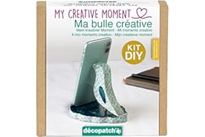Décopatch KIT040C - Un Mini-kit adulte (support, papier, colle et pinceau inclus), SUPPORT TELEPHONE, Porte-téléphone