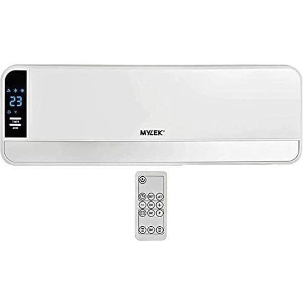 Igenix IG9042 Over Door Heater, Air Curtain Wall Mounted Digital Fan Heater  with 2 Heat Settings and Cool Air Function, Wide Angle Oscillation with  8-Hour Timer u0026 Remote Control, 2000 W, White :