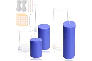 MILIVIXAY 3 stampi per candele a pilastro – Set di stampi per candele in plastica per la produzione di candele, stampi per candele.