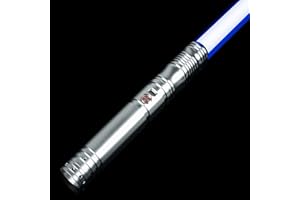 Atexbser Dueling Lightsaber RGB 12 Colors Changeable Smooth Swing Force FX Light Sabers - Metal Hilt Light Saber with 4 Sound Fonts for Adults Teens Costume Cosplay, Support Real Heavy Dueling(Grey)