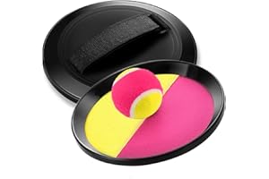 YEAPEAK Catch Ball Game Set, Juego De Lanzar y Atrapar, Juego De Bolas De Atrapar, 2 Raquetas de Velcro y 1 Pelotas de Velcro, Adecuado para la Playa, Juego de Captura para niños.