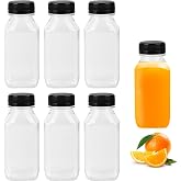 ErShiPing 7Pcs 250ml Plastic Jars with Lid | Small Airtight Jars, Small Bottles for Filling, Reusable Plastic Bottles for Jui