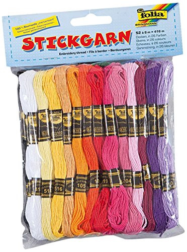 Folia 23991 - Stickgarn, 52 Docken a 8 m, 26 farbig-sortiert