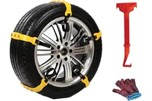 CARALL 6 sztuk uniwersalne łańcuchy śniegowe, awaryjne antypoślizgowe opaski antypoślizgowe, do opon 165 mm do 275 mm, Snow Pit Stop (Standard 165-265mm)