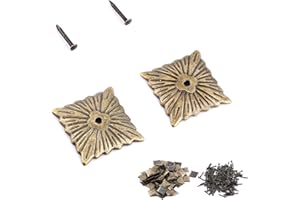 AKOZON Uñas de tapicería vintage de 100 piezas Etiquetas de metal de bronce Muebles Sofá Puerta de zapato Proyectos decorativos de bricolaje Tachuela(Chiodo quadrato 21 * 21mm)