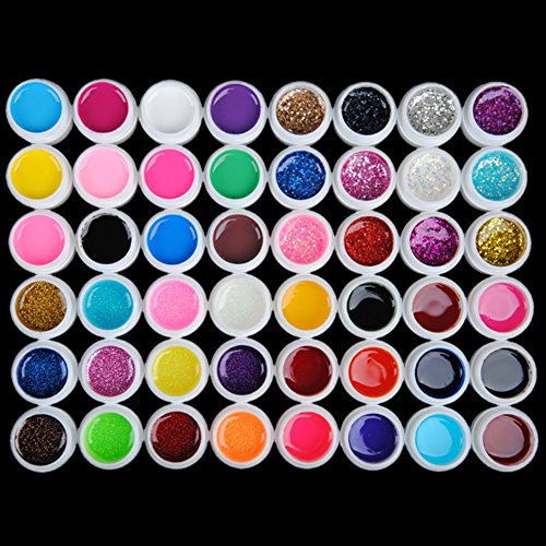 Coscelia Nailart 48/ Profi-UV Gel Farbgel Pailette Dekorations fürs Nageldesign ,einen bunten Mix - 2