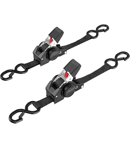 Retractable Ratchet Straps 3M 25MM X1 (Lashing Tie Down Auto Trailer S Hook Cargo 0.3-0.75