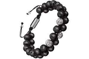 murtoo Bracelet en Pierre Naturelle pour Les Hommes, Braceletréglable de perlesavec Huile Essentielle Yoga comme Diffuser Bracelet pour Hommes