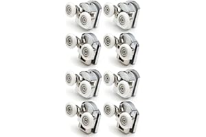 LINWNIL Nuove rotelle cromate di ricambio per il fissaggio della porta della doccia – nr.4 superiori & nr.4 inferiori – adatti alle porte in vetro, dimensioni 4 – 6 mm