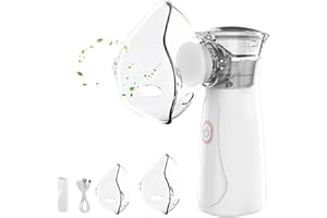 XWLEYW Nebuliser Machine for Adults & Kids – Portable Handheld Inhaler Spray Nebuliser with 2 Masks & Mouthpiece, Rechargeable Silent Nebulizer for Home and Travel, Easy to Use & Clean