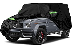 SPORTULI Waterproof Car Covers Replace for 2004-2022 Mercedes Benz G-Class 500 550 650, 6 Layers All Weather Car Cover with Zipper Door & Windproof Bands for Snow Rain Dust Hail Protection (G-Class)
