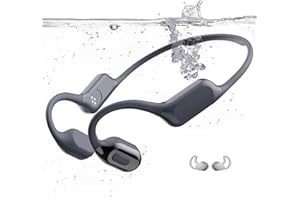 SAYRELANCES Kopfhörer Schwimmen – Knochenschall Kopfhörer Bluetooth 6.0, IPX8 Wasserdichte Sport Headphones mit MP3-Modus & 32 GB Speicher, Unterwasser Open Ear Headset mit LED-Licht, Leicht & Sicher für Fitness